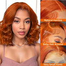 Ginger Bob Lace Front Wigs Human Hair for Women 13x4 HD Lace Frontal Body Wave Bob Orange Ginger Wig 180% Brazilian Remy Hair