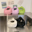 INS women's small handbag high quality party clutch 2024 hot design stylish solid color PU pleated bag bolso de mujer