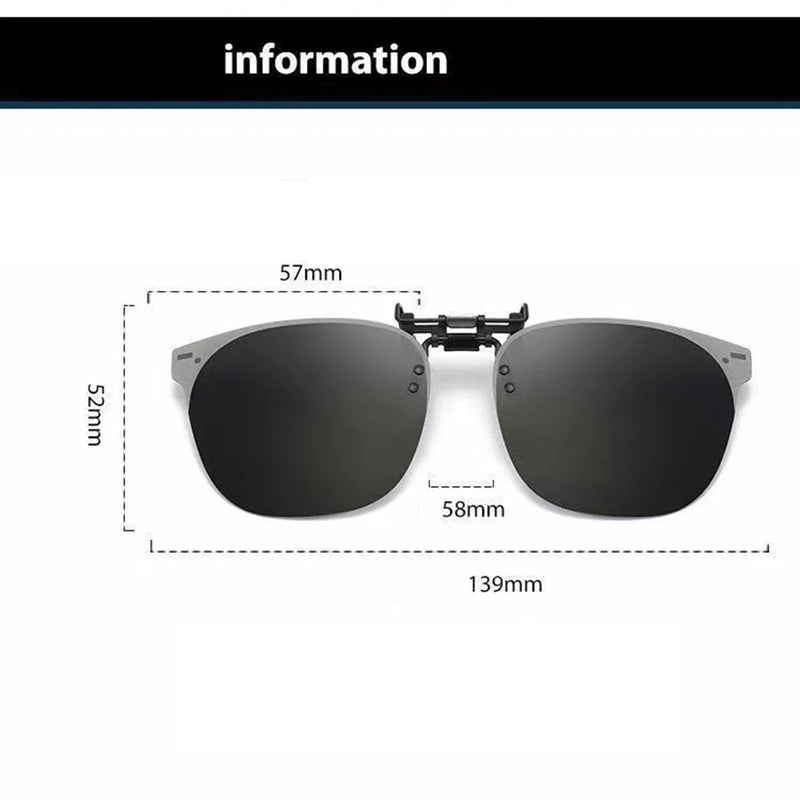 Gradient Polarized Clip Sunglasses Myopia Glasses Clip Driving Fishing Outdoor Cycling Night Vision Eyeglasses UV400 Goggles