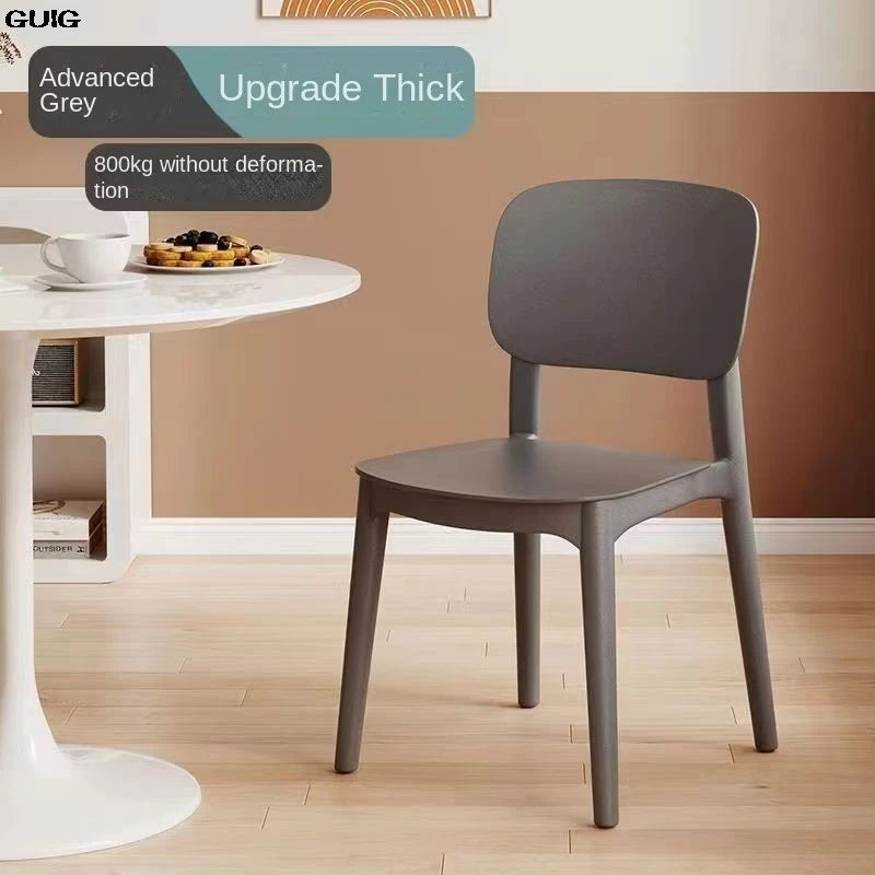 GUIG Home Thickened Plastic Chair Can Be Stacked Long Sitting Comfortable Dining Table Chair Designer Creative Backrest Stool