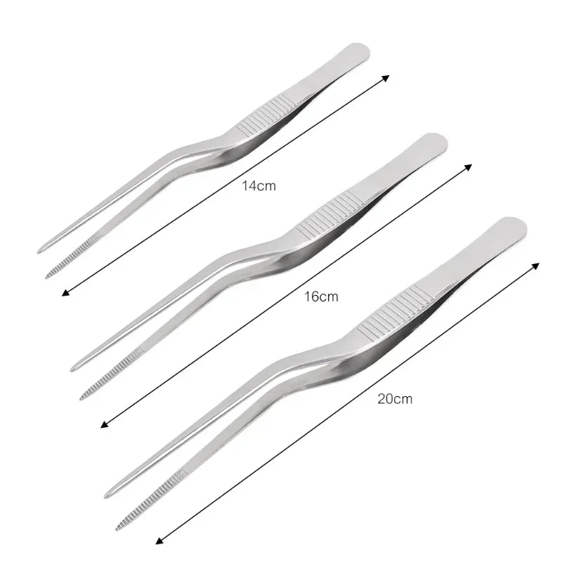 1/3Pc Kitchen Tweezer Utensil BBQ Tweezer Food Clip Kitchen Bar Chief Tongs Stainless Steel Portable for Picnic Barbecue Cooking