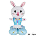 Happy Easter Party Jumping Bag Cute Cartoon Rabbit Chick Egg Pattern Potato Sack Race Bag Outside Field Games for Kid and Family