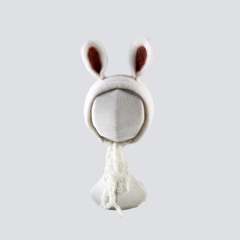 Newborn Wool Felt Fox Flower Bonnet Newborn Photography Props Baby Animal Floral Garden Hat Photo Shoot