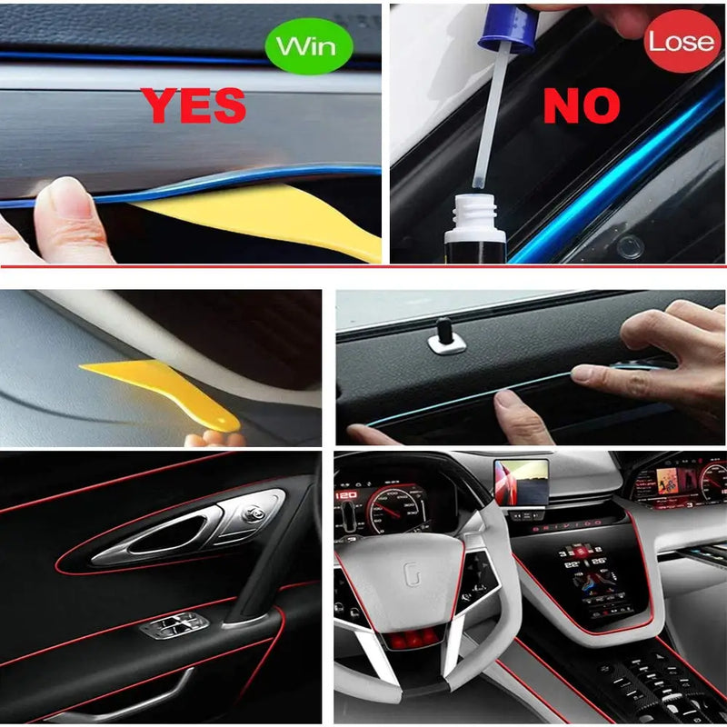 5M Car Interior Led Strip Light Neon EL Wiring Decorative Lamp For Auto DIY Flexible Ambient Light USB Party Atmosphere Diode