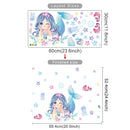 Cute Cartoon Mermaid Swinging Jellyfish Wall Stickers for Baby Girls Room Kids Room Wall Decals Nursery Living Room Decor