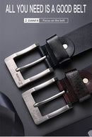 Leather Men's Belt Fashion Metal Alloy Pin Buckle Adult Luxury Brand Jeans Business Casual Waist Male Strap Brand