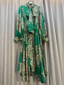 New 2024 Autumn Fashion Irregular Party Midi Dress Female long Sleeve Elegant Loose Print Casual Evening Dress For Women ﻿