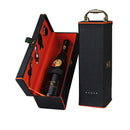 High Quality PU Leather Wine Bottle Box Home Storage Organizer Wine Carrying Holder Leather Box Red Wine Gift Box with Wine Set