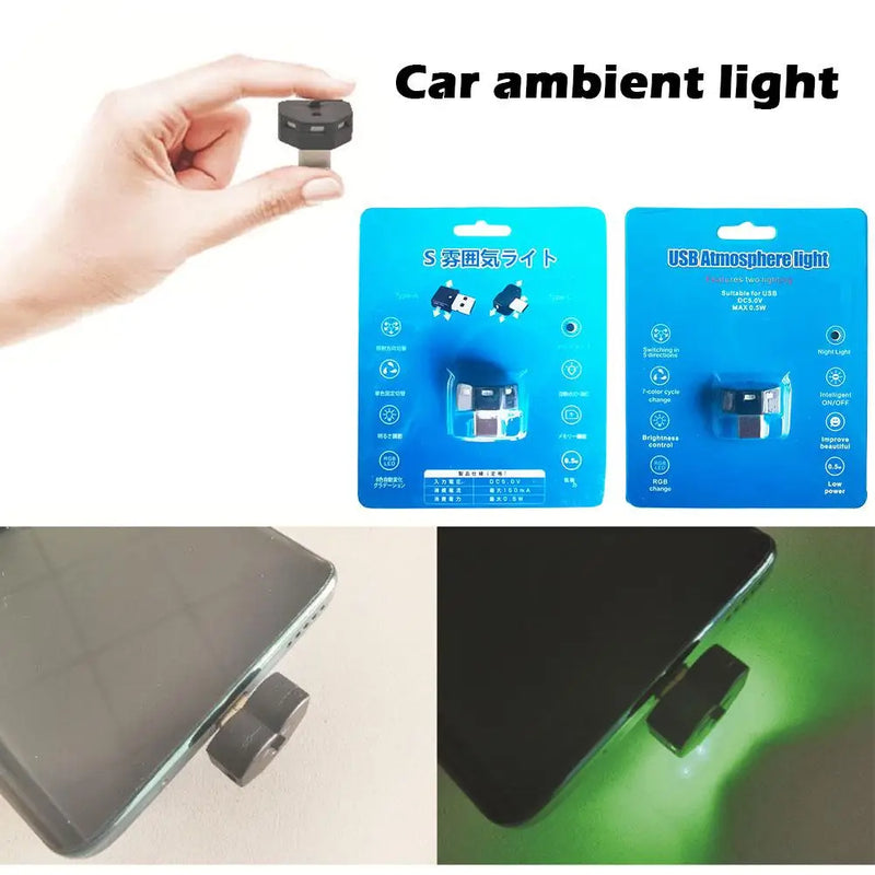 Mini Type-C LED RGB Multi-functional Ambient Light 8 Color Changeable 5V For Car Computer And Power Banks Various Devices L9D0