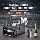 SucceBuy Manual Round Bottle Labeling Machine 15-20pcs/min Adjustable Labeler for Bottles Dia 0.78-4.72 in (with Pressing Bar)