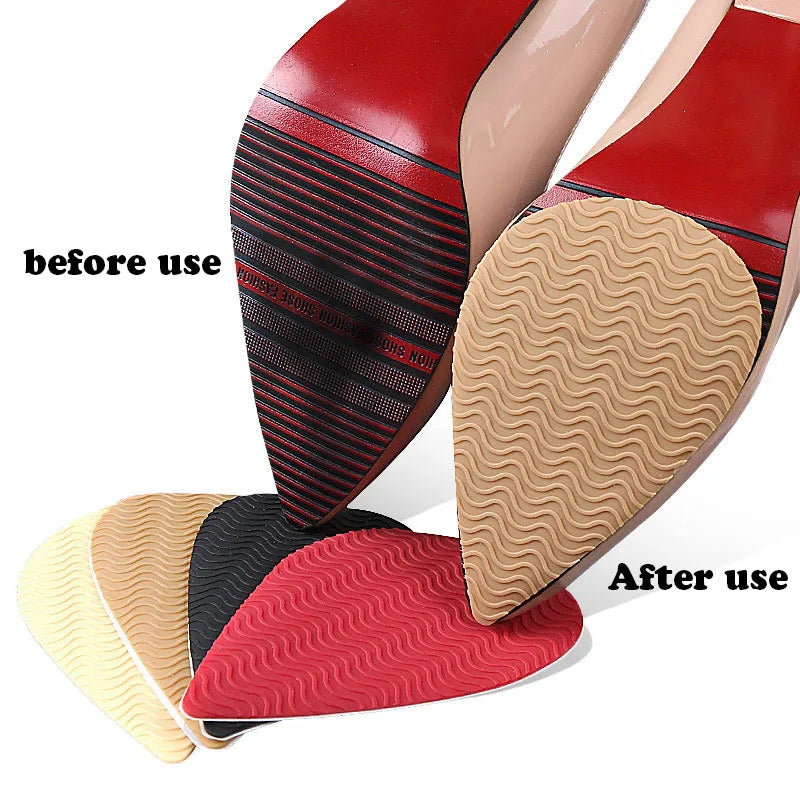 Rubber Shoe Sole Protector Wear-Resistant Non-Slip Forefoot Shoes Mat Self-Adhesive High Heel Sole Protector Rubber Pads Cushion