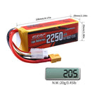 SUNPADOW 3S Lipo Battery 11.1V 25C 40C 60C 2250mAh with XT60 Plug for RC Airplane Aircraft Quadcopter Helicopter Drone FPV Model