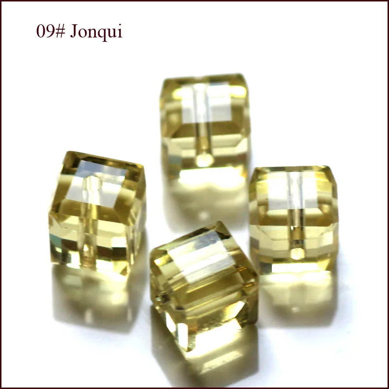 StreBelle AAA 50pcs/Lot Cube Loose Spacer Bead Jewelry Making Mix Colors 8x8mm Crystal Glass Beads Facet Square Shape