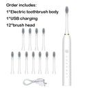 Sonic Electric Toothbrush IPX7 Waterproof Oral Care Whitening Tooth Brush Rechargeable Automatic Adult Powerful Smart Toothbrush