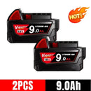 ⭐18V, 12800mAh For Milwaukee M18 Power Tool Battery, Charger, BR, XC, M18B5, 48-11-1860, Built-in 18650 Battery
