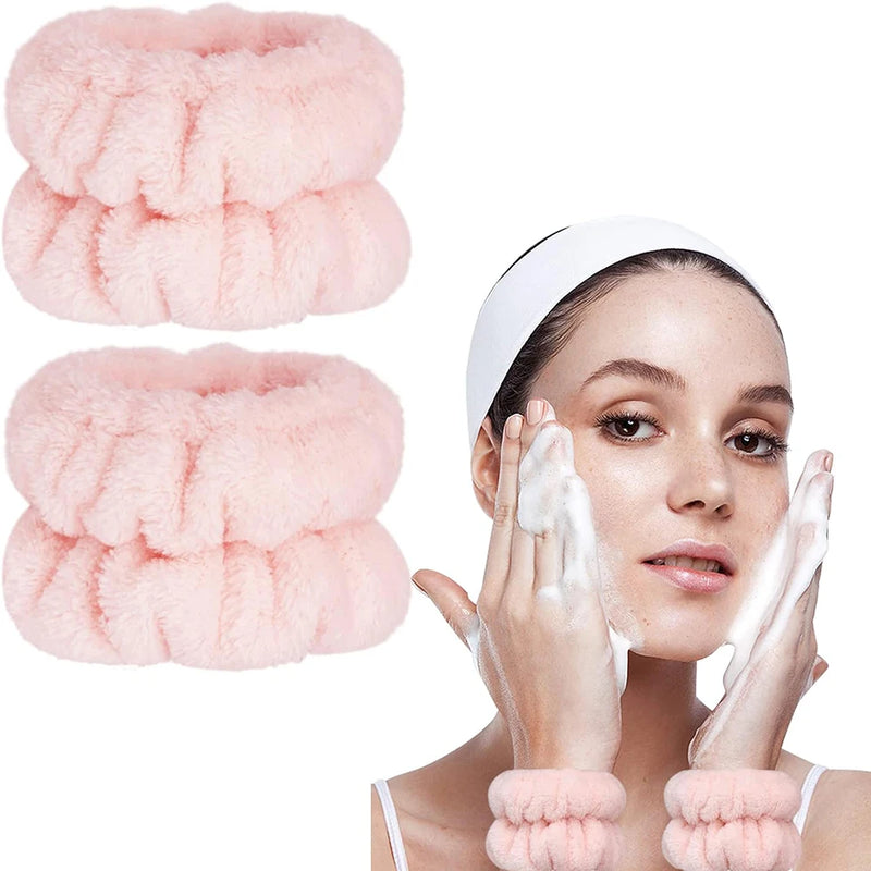 2 Pcs Wrist Bands for Washing Face, Microfiber Women's Wrist Towels for Washing Face Wristbands