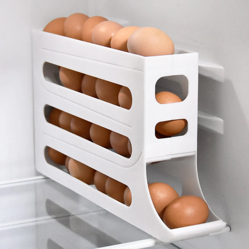 Refrigerator Egg Storage Box Automatic Scrolling Egg Holder Kitchen Large Capacity Dedicated Rolling Egg Storage Box for Kitchen