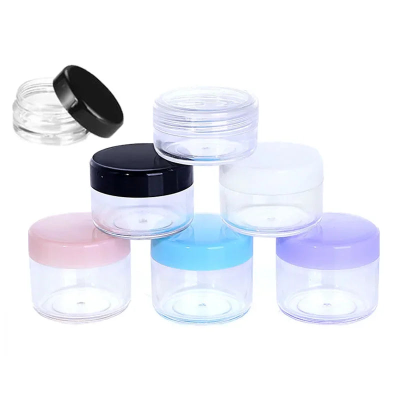 5-20g Make Up Jar Cosmetic Sample Empty Container Small Refillable Bottles Plastic Round Lid Eyeshadow Cream Travel Pot