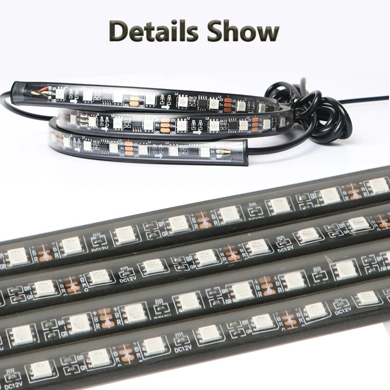 Car Charssis Flexible LED Strip Light LED Underbody Remote /APP Control RGB Neon Lights Ambient Atmosphere Auto Decorative Lamp