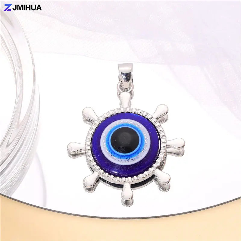 New Crystal Blue Evil Eye Charms Amulet Pendants For Jewelry Making Accessories DIY Designer Bohemia Style Necklaces Supplies