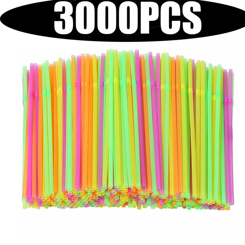 50-3000Pcs Drinking Straws Multicolor rietjes Flexible Wedding Party Supplies Drinking Straws Kitchen Wholesale