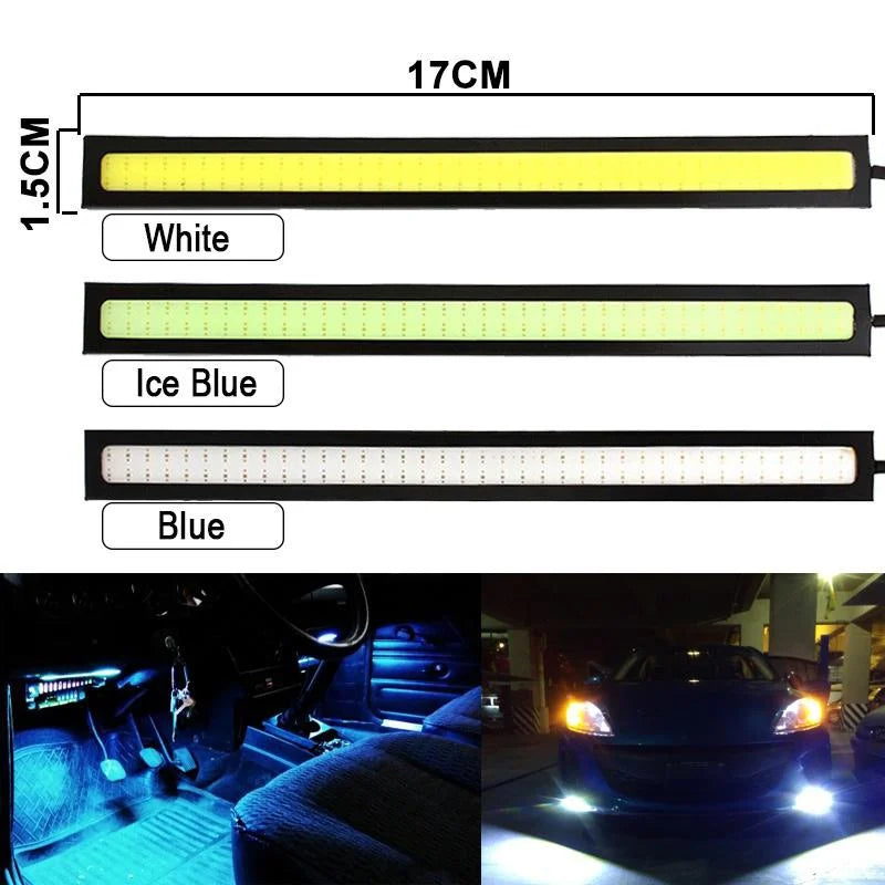 20PCS 17CM LED DRL Waterproof Driving Daytime Running Lights Strip 12V COB LED Car Aluminum Stripes Lights