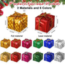 6/12Pcs Mini Square Gifts Boxs Christmas Tree Decoration Hanging Ornament Tree Pendant for New Year 2026 DIY Navidad Party Decor