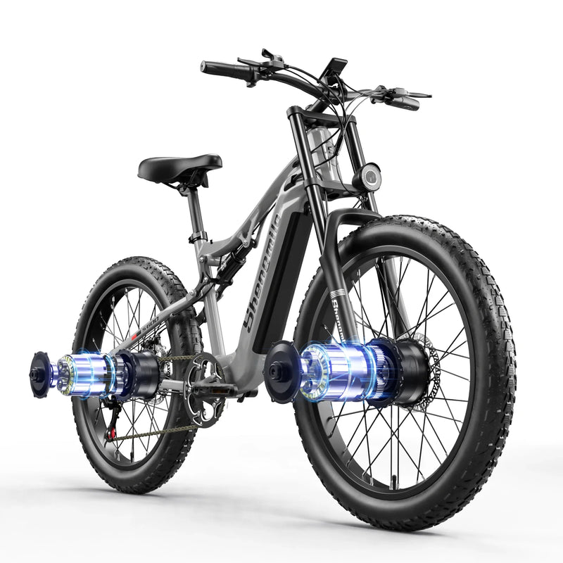 Shengmilo S600 Adult 2000W Electric Bicycle with Two Motors, 48V17.5AH 840WH Battery,26 Inch Wide Tyre  Men's E-Mountain bike