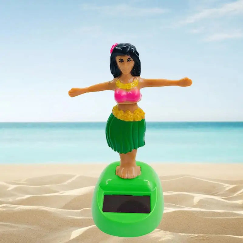 Solar Powered Dancing Toys Hawaii Girl Shaking Head Girl Doll Portable Bobblehead Ornament  For Dashboard Car Accessories