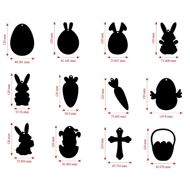 12pcs Easter Magic Scratch Paint Easter Eggs Crafts DIY for Making Holiday Gifts Egg Basket Fillers Party Decorations