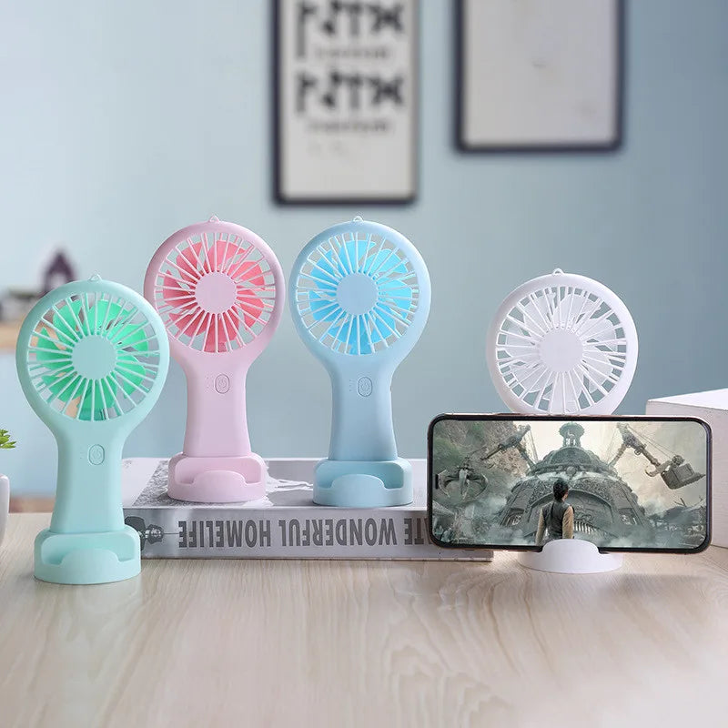 Colorful handheld mini fan portable USB charging convenient creative cool small fan pocket handheld fan summer gift