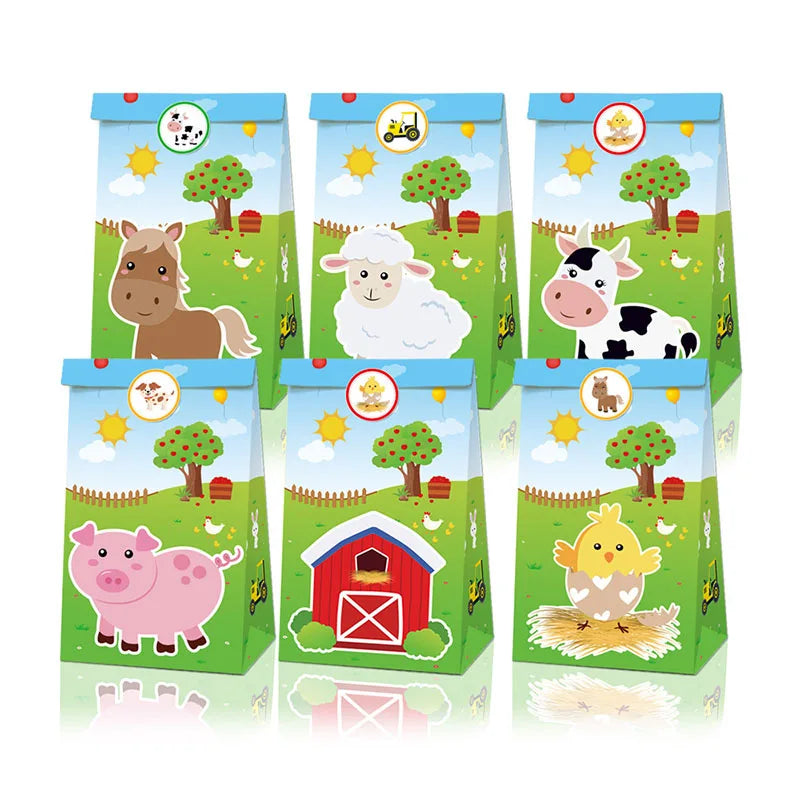 Farm Animal Theme Birthday Party Decorations Ranch Event Suppplies Cow Chicken Disposable Tableware Latex Aluminum Foil Balloon