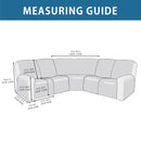 7-Piece L Shape Velvet Stretch Recliner Corner Sofa Covers for Sectional Sofa Set Reclining L Shape Sofa Slipcovers