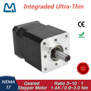 NEMA 17 Geared Stepper Motor 1.4A Planetary Gearbox Ratio 10:1 Integraded Ultra Thin