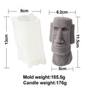 Hot Big Nose Stone Man Candle Silicone Mold Easter Island Moai Statue Crafts Abstract Carving Upper Body Epoxy Resin Mould