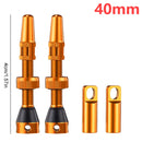 1 Pair Bicycle Valve CNC Aluminum 40/44mm Road Bike Tubeless Tire Valve Value Core Remover Tool with Caps for Road Tubeless Tire