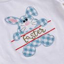 Toddler Boy Easter Outfit Adorable Bunny Print Shirt with Checkered Shorts Set for Spring Celebration