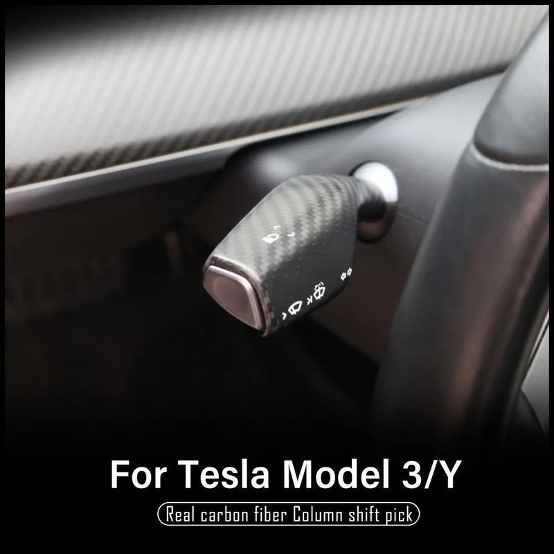 NEW Tesla model 3 Tesla Model Y 2023-2017 Accessories  Real Carbon Fiber Column Shift Protective Cover Decorative Stickers 2PCS