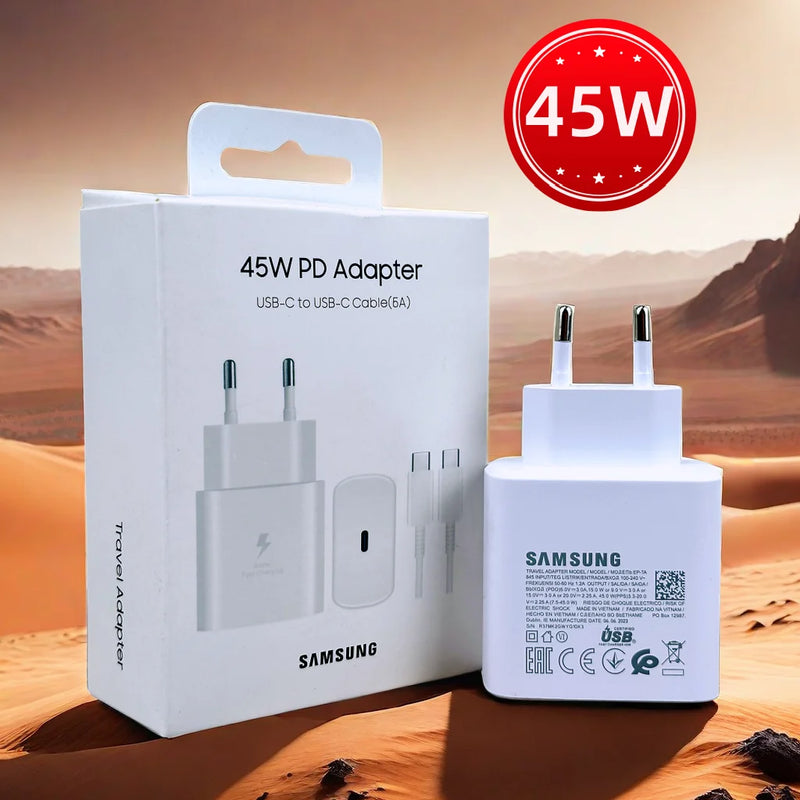 Original Samsung Charger 45W Super Fast Charge EU CERTIFIED Adapter For Galaxy Z Fold 5 4 3 Flip 5 4 3 S23 S24 Ultra S20 S22 S21