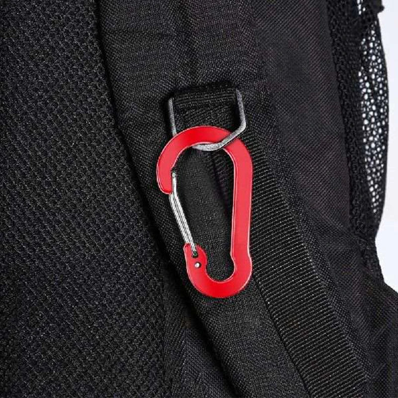 7PCS Multifunctional Stainless Steel Carabiner Key Chain D-ring Buckle Snap Hook Clip Tourist Hooks Fishing Carbin Spring Buckle