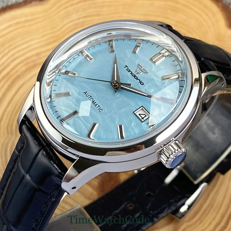 Tandorio Automatic Watch for Men Auto Date NH35A Movement 10ATM Water Resistance 40mm Double Bow Domed Sapphire Crystal