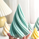 Large Rotating Conical Candle Mold DIY Christmas Tree Geometric Striped Candle Gypsum Making Silicone Mold Home Decor Gifts