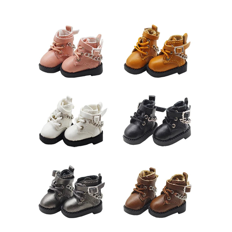 1 Pair Doll Shoes Lovely Chain Boots New Casual Hand-made Ob11 DOD 1/12 Bjd Doll Shoes Doll Accessories