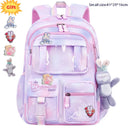 Waterproof Rainbow Schoolbag Student Girls Children's Princess Refrigerator Door Backpack Spine Protector Shoulder Bags Cute