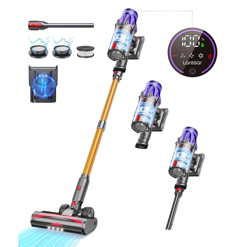 Laresar V7 500W 50000PA Suction Power Cordless Vacuum Cleaner Handheld smart Home appliance Dust Cup Removable Battery