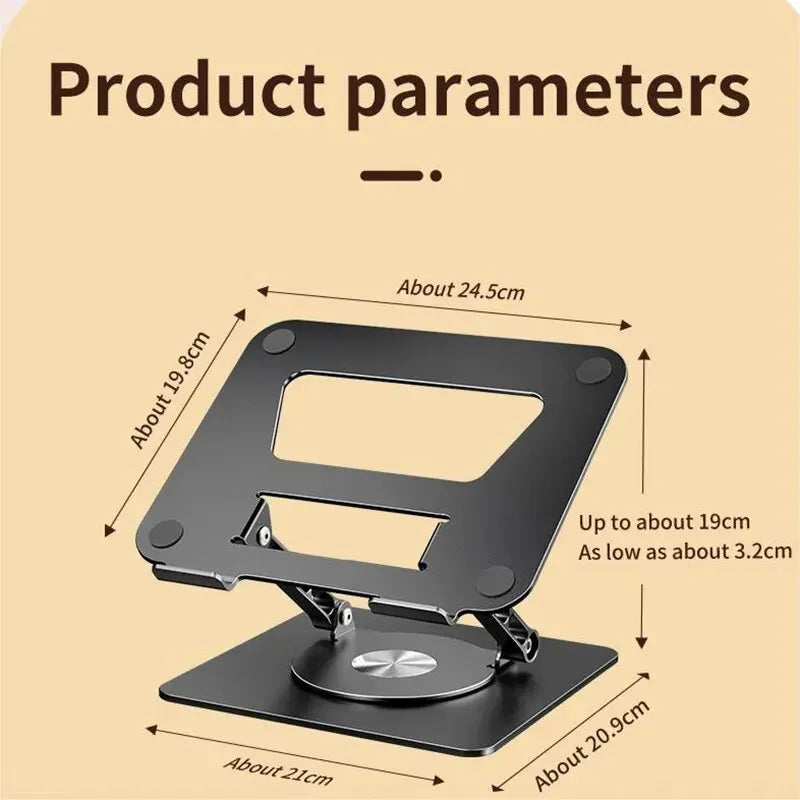 LS652 Laptop Stand Aluminium Alloy Foldable Tablet Rotale Stand Macbook Laptop Portable Fold Holder Cooling Bracket Support