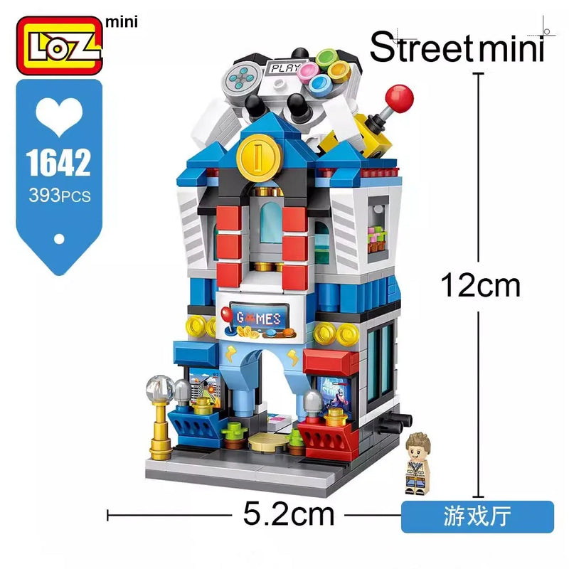 LOZ Creative Folded StreetView Grocery Store Post Station Building Bricks DIY Mini Chinese Style Puzzle Girls Gifts Children Toy