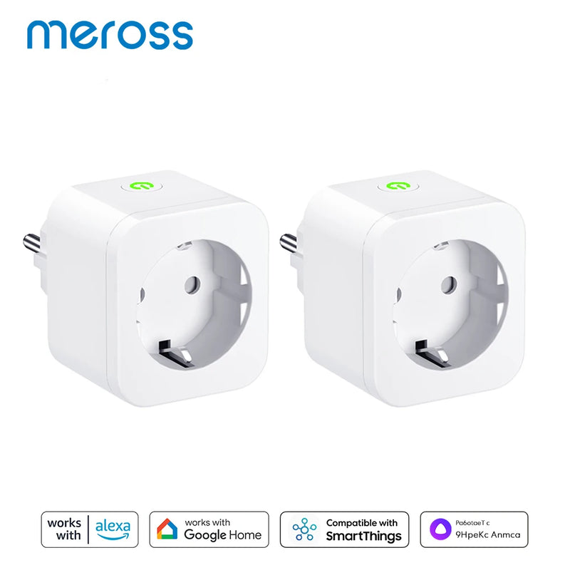 Meross 16A EU Smart Plug Wifi Smart Socket Power Outlet with Energy Monitoring Bluetooth Setup For Alexa Google Home SmartThings