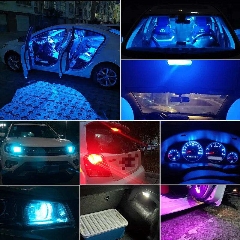 10PCS T10 194 168 W5W Wedge LED Bright Light COB 6000K White License Plate Lamp Dome Bulb 12V For Auto Car Interior Accessories