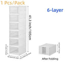 6 Layers Shoes Box Foldable Transparent Sneaker Shoe Storage Organizers Box Stackable Dustproof High-top Cabinet Shoe Rack Shelf